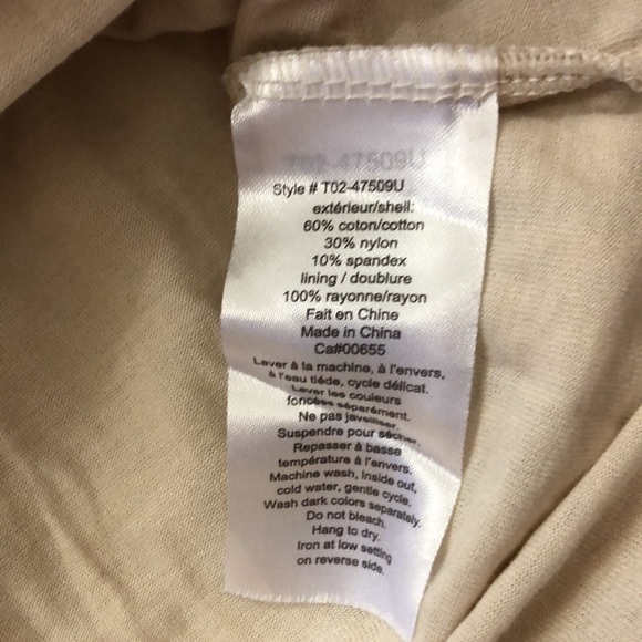 Thyme XL Cream Lace Top zipper back stretchy shirt sleeve Excellent Condition - Picture 7 of 8